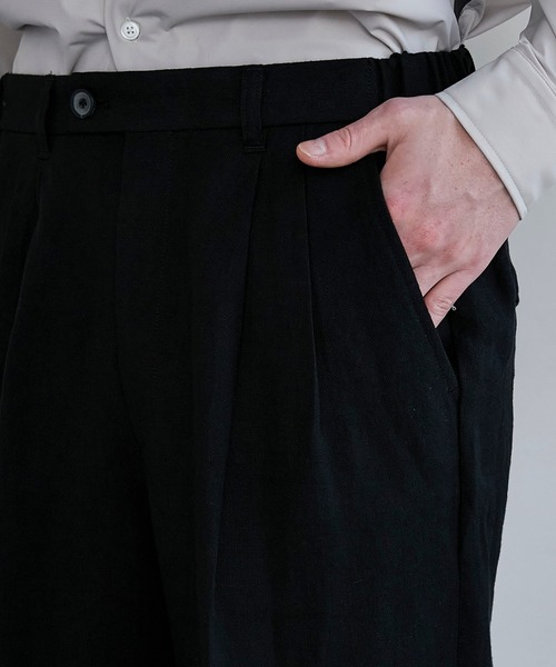 UNITED TOKYO（ユナイテッドトウキョウ）の「リネンワイドスラックス（スラックス・メンズ・マルチ/ベージュ/ブラック・1/2/3）」の5枚目の写真