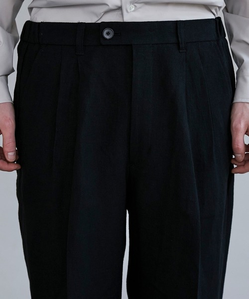 UNITED TOKYO（ユナイテッドトウキョウ）の「リネンワイドスラックス（スラックス・メンズ・マルチ/ベージュ/ブラック・1/2/3）」の6枚目の写真