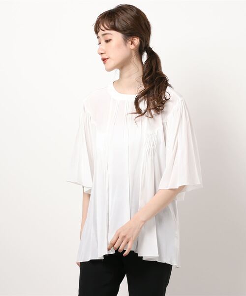 INTERPLANET（インタープラネット）の「レーヨンブロードピンタックブラウス（シャツ/ブラウス・レディース・オレンジ/ブラック/グリーン/アイボリー・FREE）」の16枚目の写真