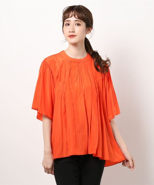 INTERPLANET（インタープラネット）の「レーヨンブロードピンタックブラウス（シャツ/ブラウス・レディース・オレンジ/ブラック/グリーン/アイボリー・FREE）」の17枚目の写真