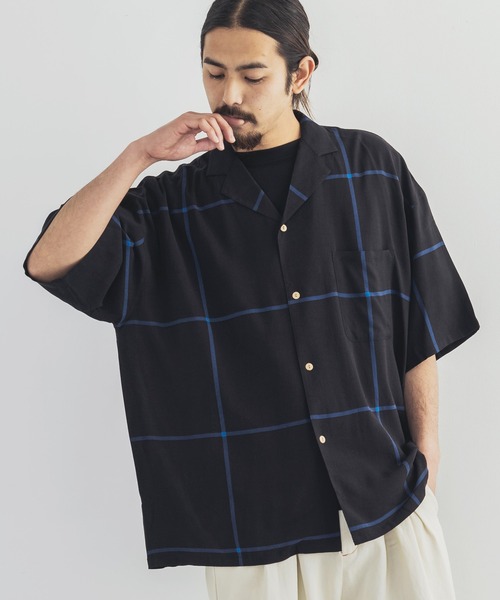 Rocky Monroe(ロッキーモンロー)の「レーヨン ビッグシルエット アロハシャツ 総柄 オープンカラーシャツ(シャツ/ブラウス・メンズ・ホワイト/ブラック/ベージュ/ブルー/その他/その他1/ホワイト系/ホワイト系1/ブラック系/ブラック系1/ブラック系2/ベージュ系/ブルー系・M/L)」の7枚目の写真
