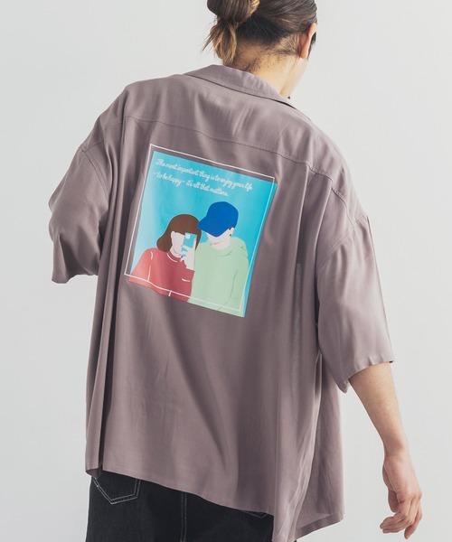 Rocky Monroe(ロッキーモンロー)の「レーヨン ビッグシルエット アロハシャツ 総柄 オープンカラーシャツ(シャツ/ブラウス・メンズ・ホワイト/ブラック/ベージュ/ブルー/その他/その他1/ホワイト系/ホワイト系1/ブラック系/ブラック系1/ブラック系2/ベージュ系/ブルー系・M/L)」の9枚目の写真