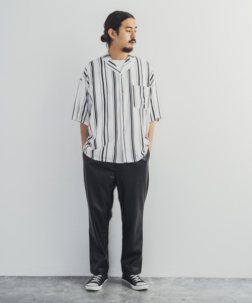 Rocky Monroe(ロッキーモンロー)の「レーヨン ビッグシルエット アロハシャツ 総柄 オープンカラーシャツ(シャツ/ブラウス・メンズ・ホワイト/ブラック/ベージュ/ブルー/その他/その他1/ホワイト系/ホワイト系1/ブラック系/ブラック系1/ブラック系2/ベージュ系/ブルー系・M/L)」の14枚目の写真