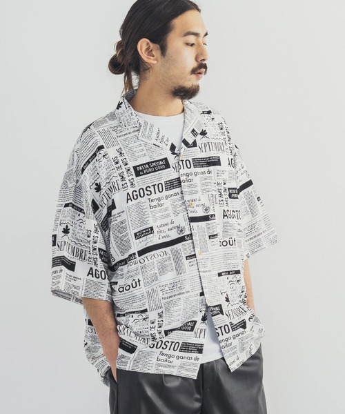Rocky Monroe(ロッキーモンロー)の「レーヨン ビッグシルエット アロハシャツ 総柄 オープンカラーシャツ(シャツ/ブラウス・メンズ・ホワイト/ブラック/ベージュ/ブルー/その他/その他1/ホワイト系/ホワイト系1/ブラック系/ブラック系1/ブラック系2/ベージュ系/ブルー系・M/L)」の20枚目の写真