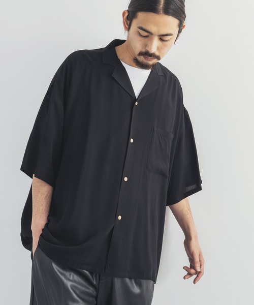 Rocky Monroe(ロッキーモンロー)の「レーヨン ビッグシルエット アロハシャツ 総柄 オープンカラーシャツ(シャツ/ブラウス・メンズ・ホワイト/ブラック/ベージュ/ブルー/その他/その他1/ホワイト系/ホワイト系1/ブラック系/ブラック系1/ブラック系2/ベージュ系/ブルー系・M/L)」の15枚目の写真
