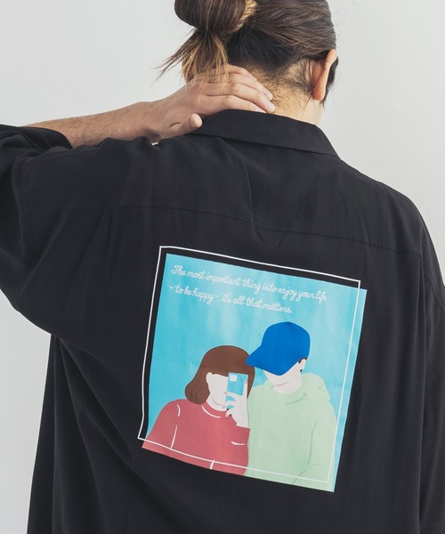 Rocky Monroe(ロッキーモンロー)の「レーヨン ビッグシルエット アロハシャツ 総柄 オープンカラーシャツ(シャツ/ブラウス・メンズ・ホワイト/ブラック/ベージュ/ブルー/その他/その他1/ホワイト系/ホワイト系1/ブラック系/ブラック系1/ブラック系2/ベージュ系/ブルー系・M/L)」の21枚目の写真