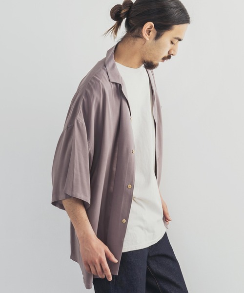 Rocky Monroe(ロッキーモンロー)の「レーヨン ビッグシルエット アロハシャツ 総柄 オープンカラーシャツ(シャツ/ブラウス・メンズ・ホワイト/ブラック/ベージュ/ブルー/その他/その他1/ホワイト系/ホワイト系1/ブラック系/ブラック系1/ブラック系2/ベージュ系/ブルー系・M/L)」の16枚目の写真