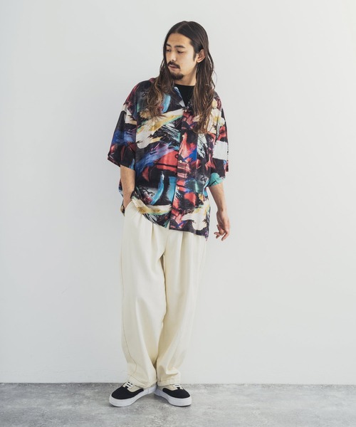 Rocky Monroe(ロッキーモンロー)の「レーヨン ビッグシルエット アロハシャツ 総柄 オープンカラーシャツ(シャツ/ブラウス・メンズ・ホワイト/ブラック/ベージュ/ブルー/その他/その他1/ホワイト系/ホワイト系1/ブラック系/ブラック系1/ブラック系2/ベージュ系/ブルー系・M/L)」の18枚目の写真