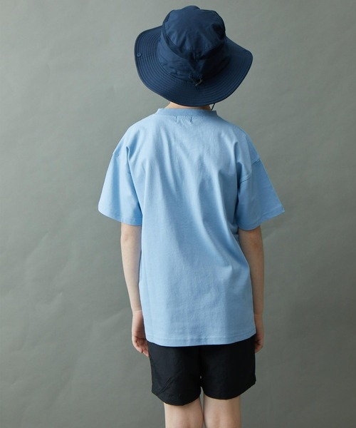 &yam(アンドヤム)の「USAコットンフェイドカラー オーバーサイズポケット付き半袖Tシャツ(Tシャツ/カットソー・キッズ・ベージュ/ブルー/ピンク/ホワイト/イエロー/ブラック・130-140cm/110-120cm/140-150cm/150-160cm/120-130cm)」の10枚目の写真