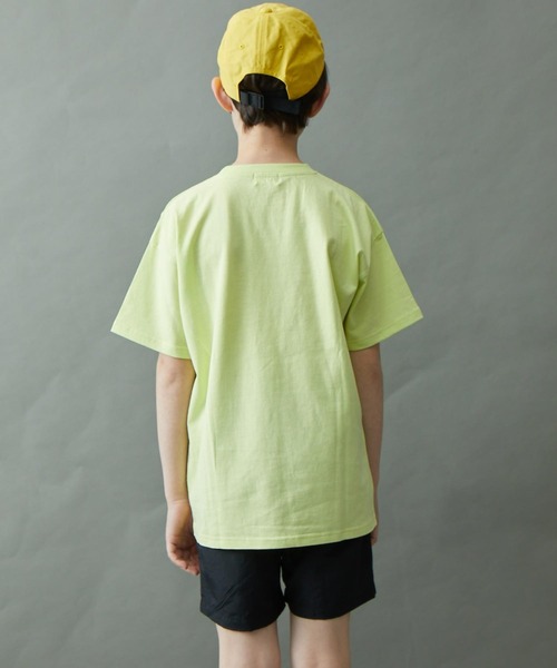 &yam(アンドヤム)の「USAコットンフェイドカラー オーバーサイズポケット付き半袖Tシャツ(Tシャツ/カットソー・キッズ・ベージュ/ブルー/ピンク/ホワイト/イエロー/ブラック・130-140cm/110-120cm/140-150cm/150-160cm/120-130cm)」の14枚目の写真