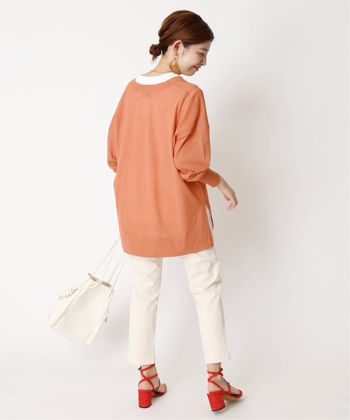 Simplicite（サンプリシテ）の「シアーVネックカーディガン◆（カーディガン/ボレロ・レディース・ブラック/イエロー/オレンジ・FREE）」の12枚目の写真