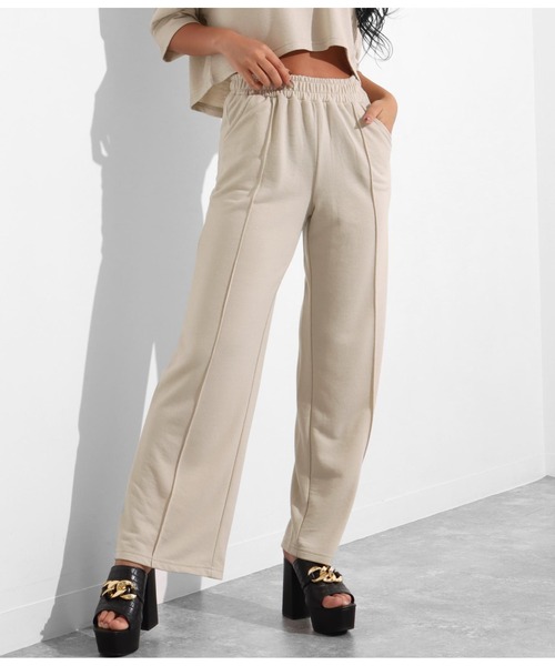 LATINA(ラティーナ)の「フーディートップス×センタープレスセットアップ(パーカー・レディース・グレイッシュベージュ/ブラック・FREE)」の11枚目の写真