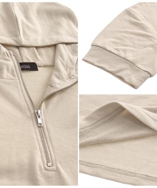 LATINA(ラティーナ)の「フーディートップス×センタープレスセットアップ(パーカー・レディース・グレイッシュベージュ/ブラック・FREE)」の21枚目の写真