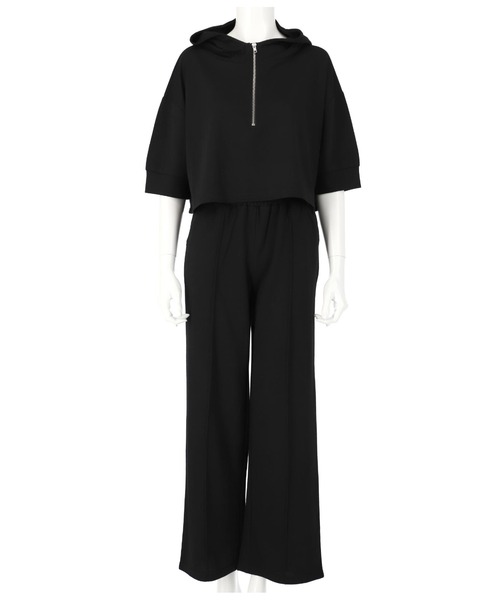 LATINA(ラティーナ)の「フーディートップス×センタープレスセットアップ(パーカー・レディース・グレイッシュベージュ/ブラック・FREE)」の17枚目の写真