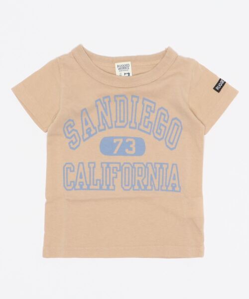 RUGGEDWORKS（ラゲッドワークス）の「【made in JAPAN】カレッジロゴ半袖TEE　日本製（Tシャツ/カットソー・キッズ・ベージュ/チャコール・90/100/110/120/130/140/150）」の7枚目の写真