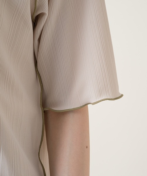 Kastane（カスタネ）の「シアーリブ配色メロウTee（Tシャツ/カットソー・レディース・パープル/サックスブルー/グリーン/アイボリー・FREE）」の17枚目の写真