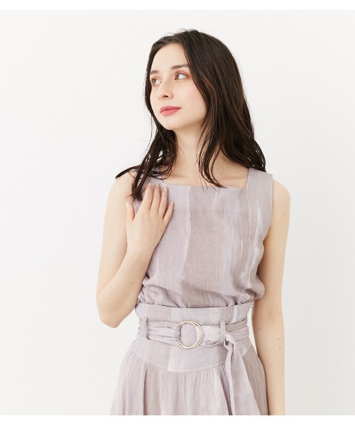 rienda（リエンダ）の「ペイントノースリーブトップス（タンクトップ・レディース・ベージュ/パープル/オレンジ・FREE）」の2枚目の写真