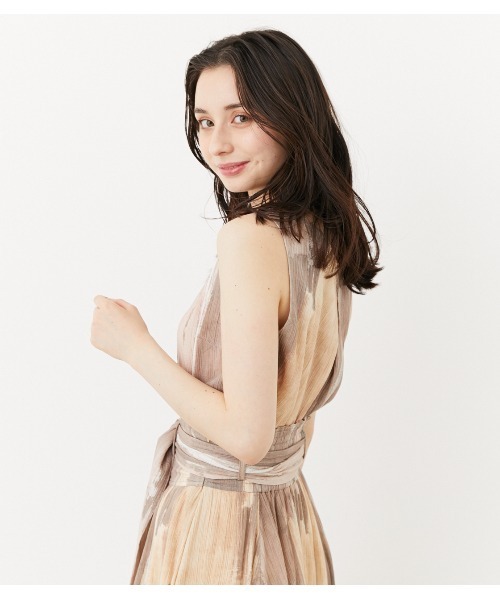 rienda（リエンダ）の「ペイントノースリーブトップス（タンクトップ・レディース・ベージュ/パープル/オレンジ・FREE）」の3枚目の写真