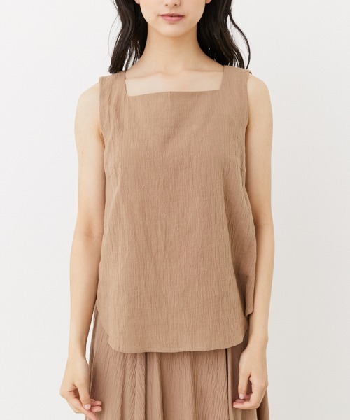 rienda（リエンダ）の「ペイントノースリーブトップス（タンクトップ・レディース・ベージュ/パープル/オレンジ・FREE）」の7枚目の写真