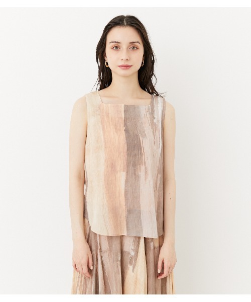 rienda（リエンダ）の「ペイントノースリーブトップス（タンクトップ・レディース・ベージュ/パープル/オレンジ・FREE）」の11枚目の写真