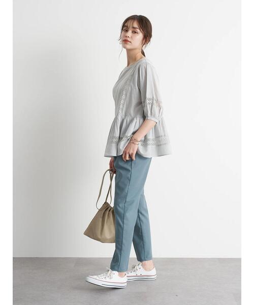 earth music&ecology(アースミュージックアンドエコロジー)の「ストレッチテーパードパンツ *(その他パンツ・レディース・ラベンダー/ベージュ/ブラック/ブラック系その他3/ミント/ベージュ系その他4・L/S/M)」の9枚目の写真