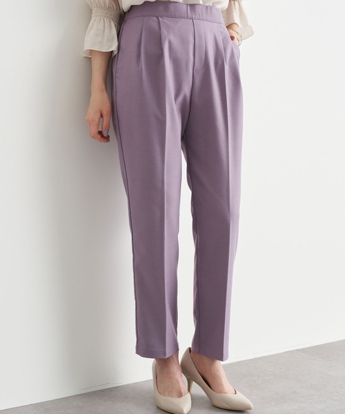 earth music&ecology(アースミュージックアンドエコロジー)の「ストレッチテーパードパンツ *(その他パンツ・レディース・ラベンダー/ベージュ/ブラック/ブラック系その他3/ミント/ベージュ系その他4・L/S/M)」の1枚目の写真