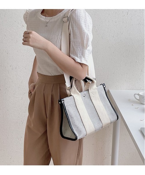 LAC-VERT（ラック・ヴェール）の「2WAYキャンバストート（トートバッグ・レディース・ブラック/ホワイト・FREE）」の17枚目の写真