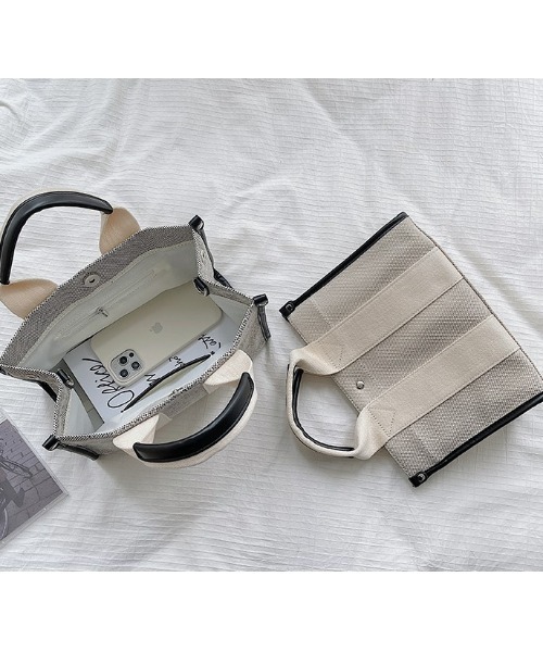 LAC-VERT（ラック・ヴェール）の「2WAYキャンバストート（トートバッグ・レディース・ブラック/ホワイト・FREE）」の11枚目の写真