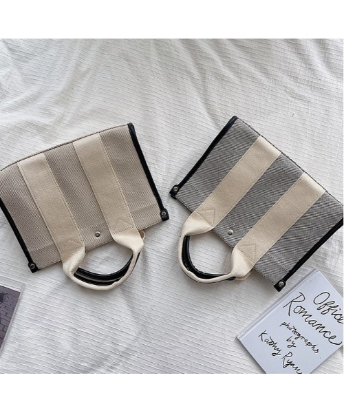 LAC-VERT（ラック・ヴェール）の「2WAYキャンバストート（トートバッグ・レディース・ブラック/ホワイト・FREE）」の6枚目の写真