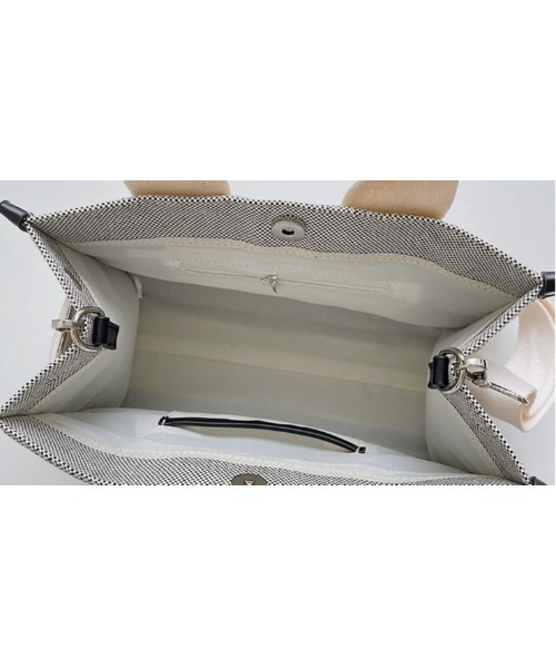 LAC-VERT（ラック・ヴェール）の「2WAYキャンバストート（トートバッグ・レディース・ブラック/ホワイト・FREE）」の4枚目の写真