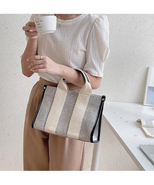 LAC-VERT（ラック・ヴェール）の「2WAYキャンバストート（トートバッグ・レディース・ブラック/ホワイト・FREE）」の21枚目の写真