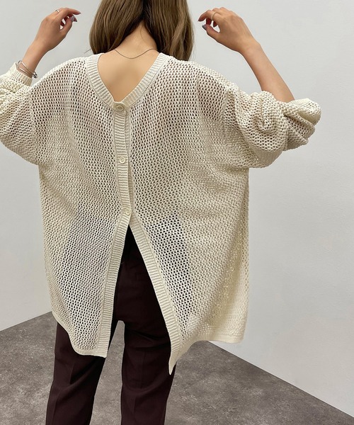 apres jour mignon（アプレジュールミニョン）の「2WAYメッシュカーディガン【ZOZOTOWN限定アイテム】【6PO】（カーディガン/ボレロ・レディース・オフホワイト/イエロー/グリーン/パープル/ブラック/アイボリー・フリー/X-LARGE）」の3枚目の写真