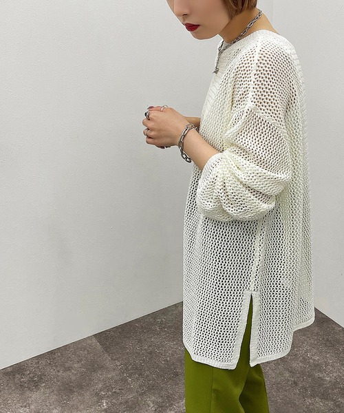 apres jour mignon（アプレジュールミニョン）の「2WAYメッシュカーディガン【ZOZOTOWN限定アイテム】【6PO】（カーディガン/ボレロ・レディース・オフホワイト/イエロー/グリーン/パープル/ブラック/アイボリー・フリー/X-LARGE）」の10枚目の写真