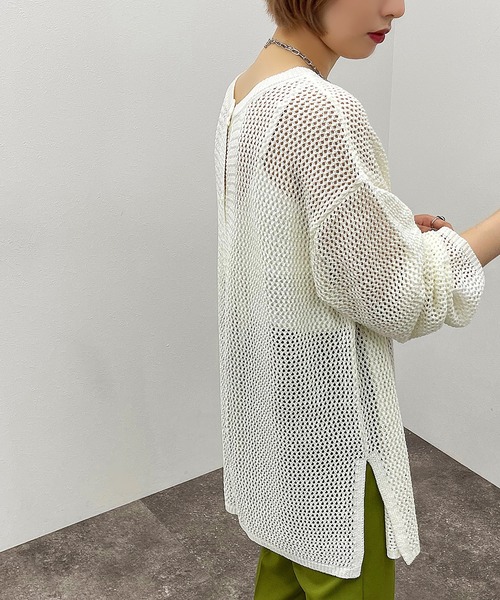 apres jour mignon（アプレジュールミニョン）の「2WAYメッシュカーディガン【ZOZOTOWN限定アイテム】【6PO】（カーディガン/ボレロ・レディース・オフホワイト/イエロー/グリーン/パープル/ブラック/アイボリー・フリー/X-LARGE）」の11枚目の写真