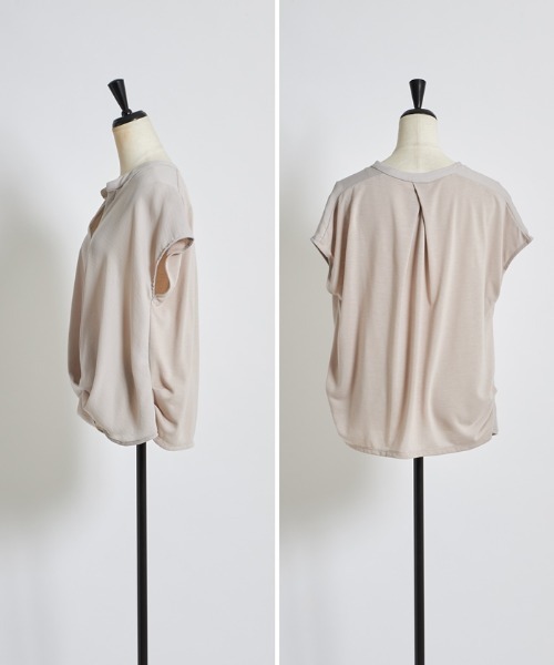 Cookie Chocolate（クッキーチョコレート）の「スキッパーネックカットソー（シャツ/ブラウス・レディース・オフホワイト/グレイッシュベージュ・M）」の13枚目の写真