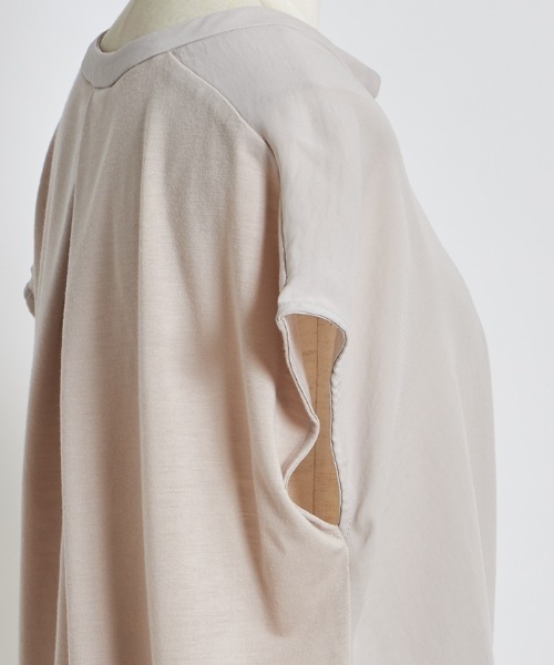 Cookie Chocolate（クッキーチョコレート）の「スキッパーネックカットソー（シャツ/ブラウス・レディース・オフホワイト/グレイッシュベージュ・M）」の16枚目の写真