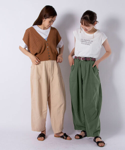 GLOSTER(グロスター)の「ワイドベイカーパンツ(その他パンツ・メンズ・ブラック/キナリ/オリーブ・M/L)」の20枚目の写真