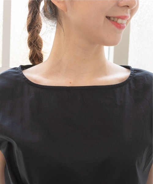 PREFERIR（プレフェリール）の「フレンチスリーブ 美人映え マキシ丈 ワンピース〈手洗い可能〉（ワンピース・レディース・ピンク/チャコールグレー/モカ/ブラック・SMALL/LARGE/MEDIUM）」の14枚目の写真