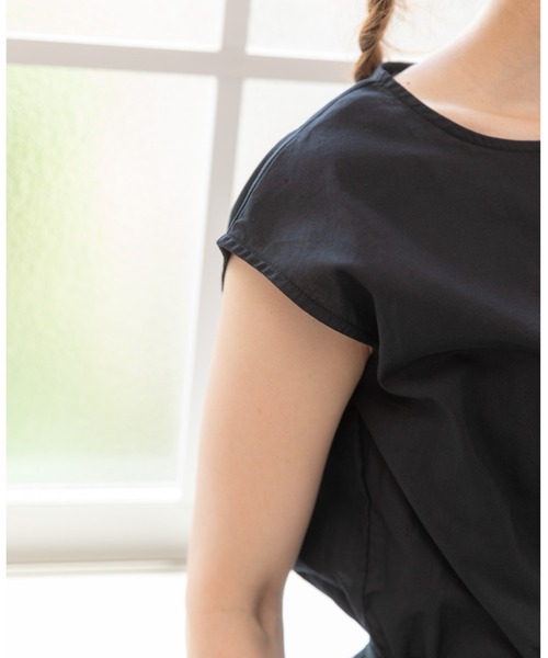 PREFERIR（プレフェリール）の「フレンチスリーブ 美人映え マキシ丈 ワンピース〈手洗い可能〉（ワンピース・レディース・ピンク/チャコールグレー/モカ/ブラック・SMALL/LARGE/MEDIUM）」の16枚目の写真