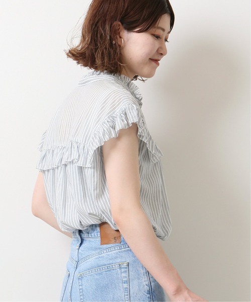 Spick & Span - pick and Spanコットンミックスノースリーブフリルブラウス Spick & Span（スピックアンドスパン）の「コットンミックス