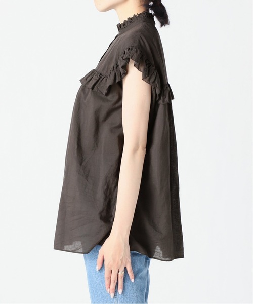 Spick &amp; Span -  Spick and Span コットンミックス ノースリーブフリルブラウス Spick & Span（スピックアンドスパン）の「コットンミックス