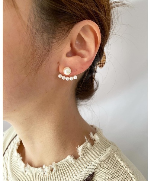 mou（モウ）の「2wayパールレーンピアス（ピアス（両耳用）・レディース・ホワイト・FREE）」の2枚目の写真