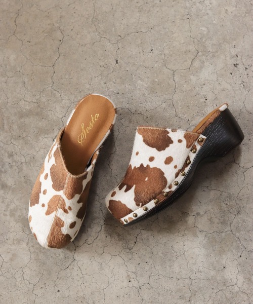 SESTO(セスト)の「ウッド調厚底ソールのサボスリッパサンダル(スリッポン・レディース・ブラック/アイボリー/ベージュ系その他・LL/S/M/L)」の12枚目の写真