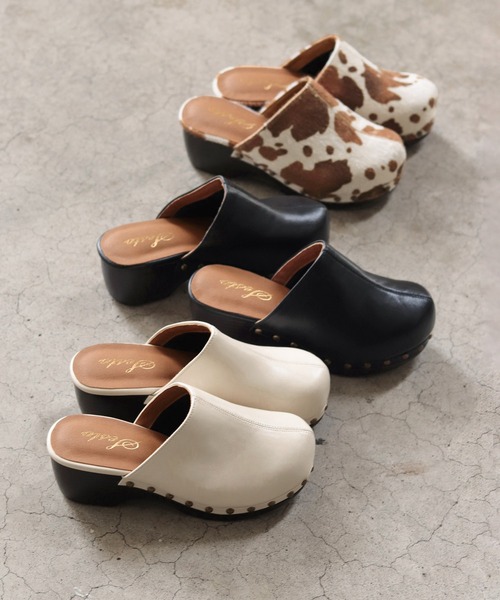 SESTO(セスト)の「ウッド調厚底ソールのサボスリッパサンダル(スリッポン・レディース・ブラック/アイボリー/ベージュ系その他・LL/S/M/L)」の21枚目の写真