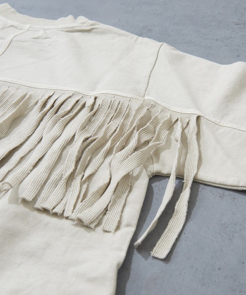 TOBILA（トビラ）の「ミニ裏毛ピグメント染めフリンジアメフトワンピ―ス（ワンピース・レディース・チャコールグレー/イエロー/ナチュラル・M）」の16枚目の写真