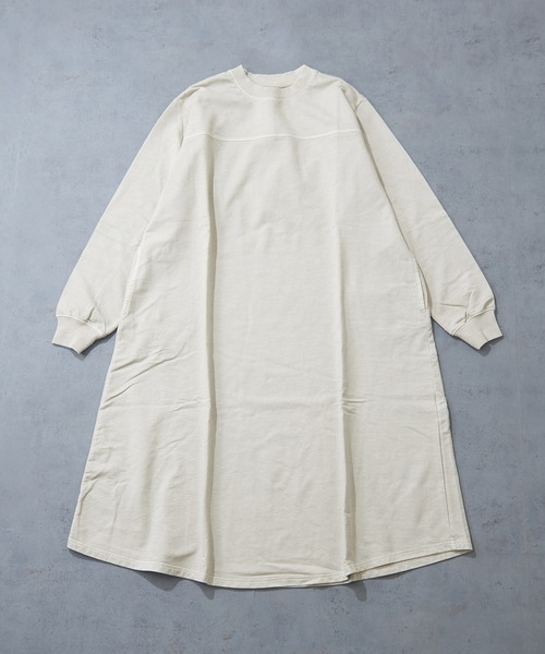 TOBILA（トビラ）の「ミニ裏毛ピグメント染めフリンジアメフトワンピ―ス（ワンピース・レディース・チャコールグレー/イエロー/ナチュラル・M）」の22枚目の写真