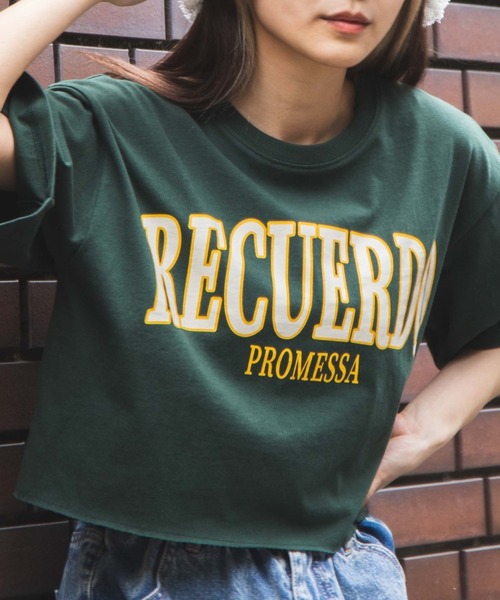 WEGO(ウィゴー)の「WEGO/グラフィックショートTシャツ(Tシャツ/カットソー・レディース・スミクロ/ダークグリーン/その他1/ワイン/ホワイト/ネイビー/オートミール・SMALL/MEDIUM)」の5枚目の写真