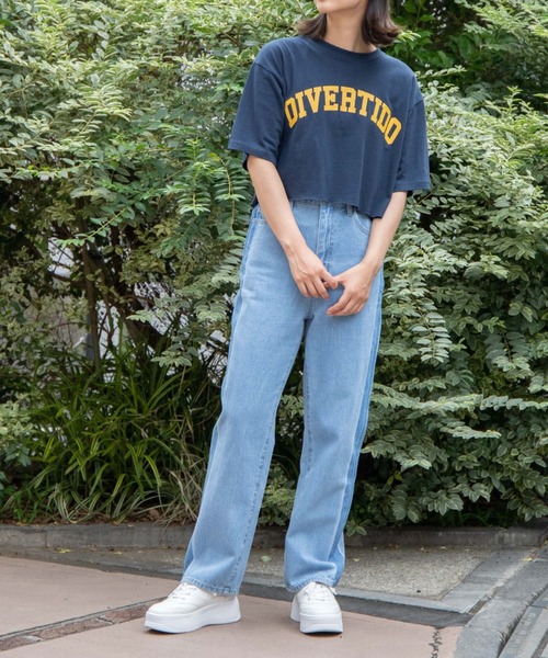 WEGO(ウィゴー)の「WEGO/グラフィックショートTシャツ(Tシャツ/カットソー・レディース・スミクロ/ダークグリーン/その他1/ワイン/ホワイト/ネイビー/オートミール・SMALL/MEDIUM)」の12枚目の写真