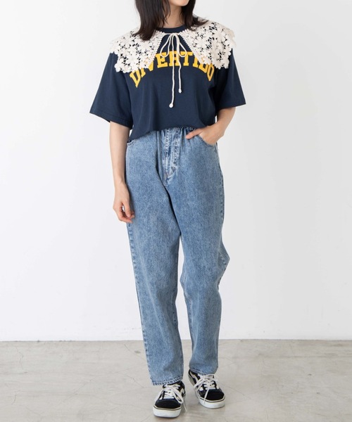 WEGO(ウィゴー)の「WEGO/グラフィックショートTシャツ(Tシャツ/カットソー・レディース・スミクロ/ダークグリーン/その他1/ワイン/ホワイト/ネイビー/オートミール・SMALL/MEDIUM)」の15枚目の写真