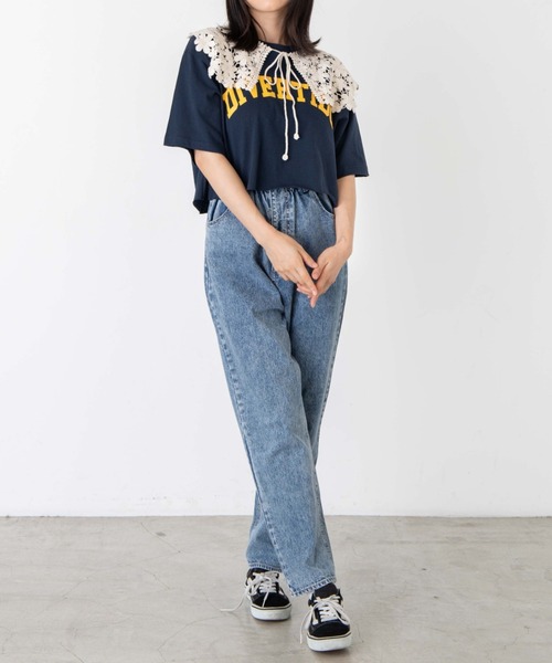 WEGO(ウィゴー)の「WEGO/グラフィックショートTシャツ(Tシャツ/カットソー・レディース・スミクロ/ダークグリーン/その他1/ワイン/ホワイト/ネイビー/オートミール・SMALL/MEDIUM)」の17枚目の写真